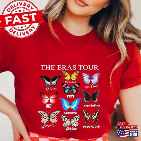 Other - The Eras Tour Butterfly T-Shirt Swiftie Tee Top Unisex